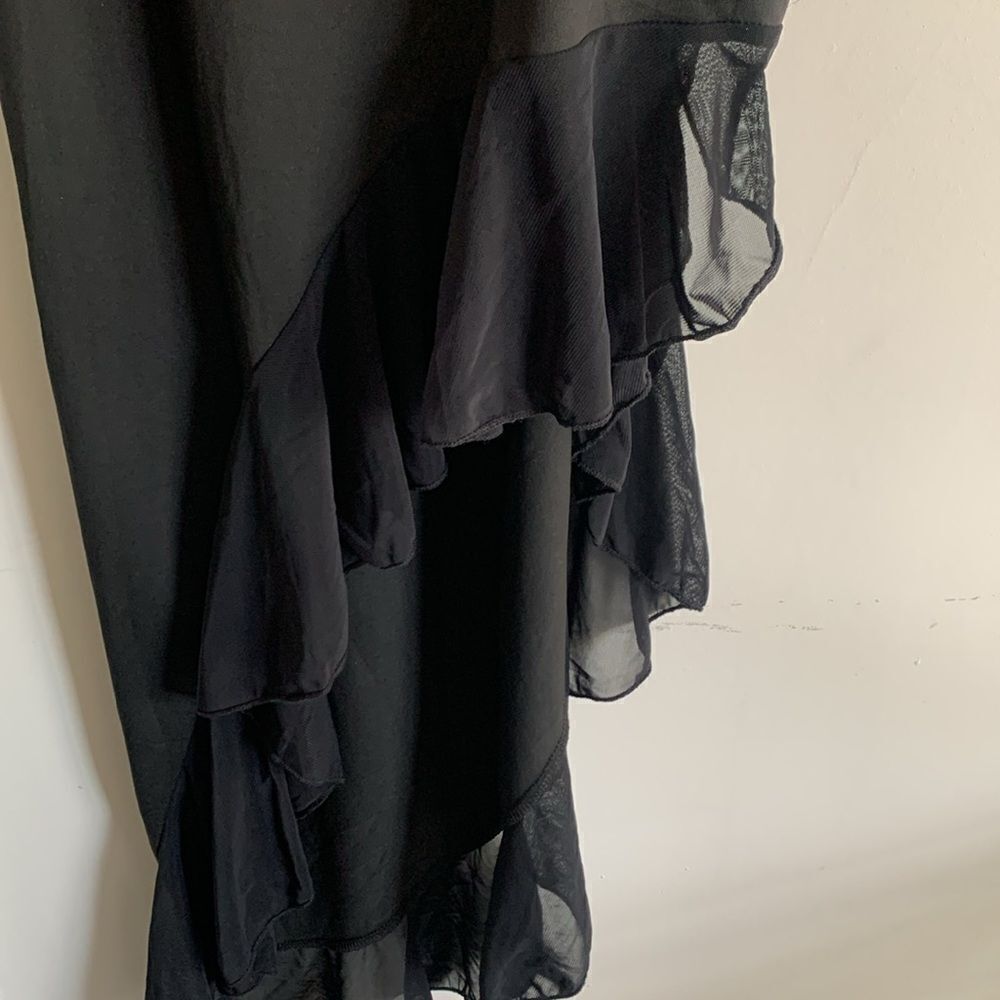 MIDI DRESS RUFFLE CUTOUT BLACK - Picture 5 of 12